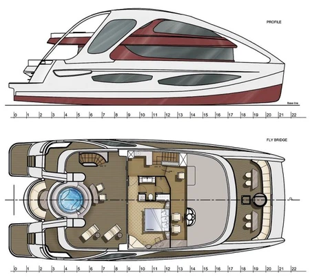 72 foot Catamaran Motor Yachts layout (1)
